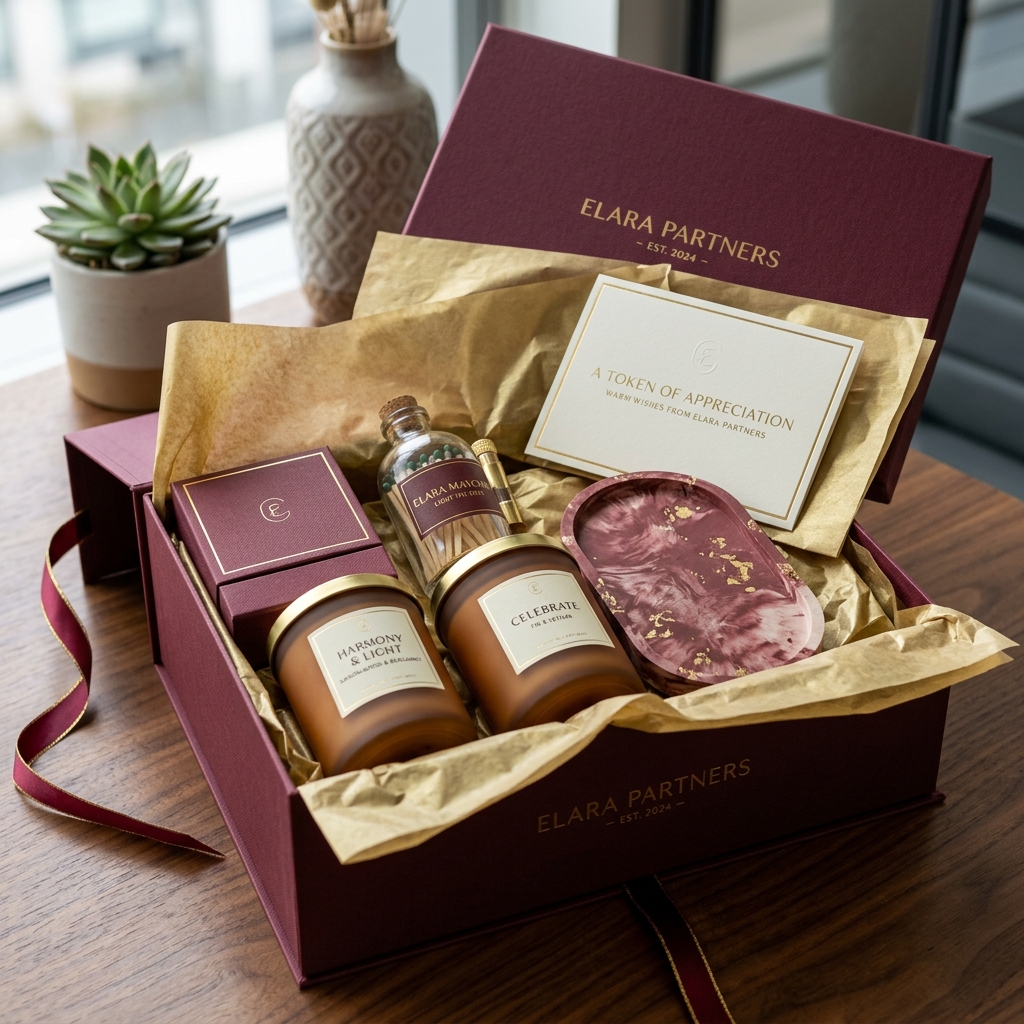 Luxury Gift Hamper box being packed